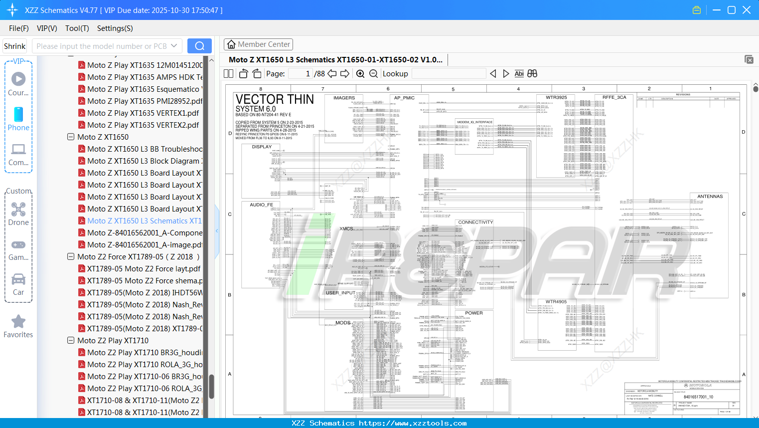Motorola Moto Z XT1650 L3 Schematics XT1650-01-XT1650-02 V1.0